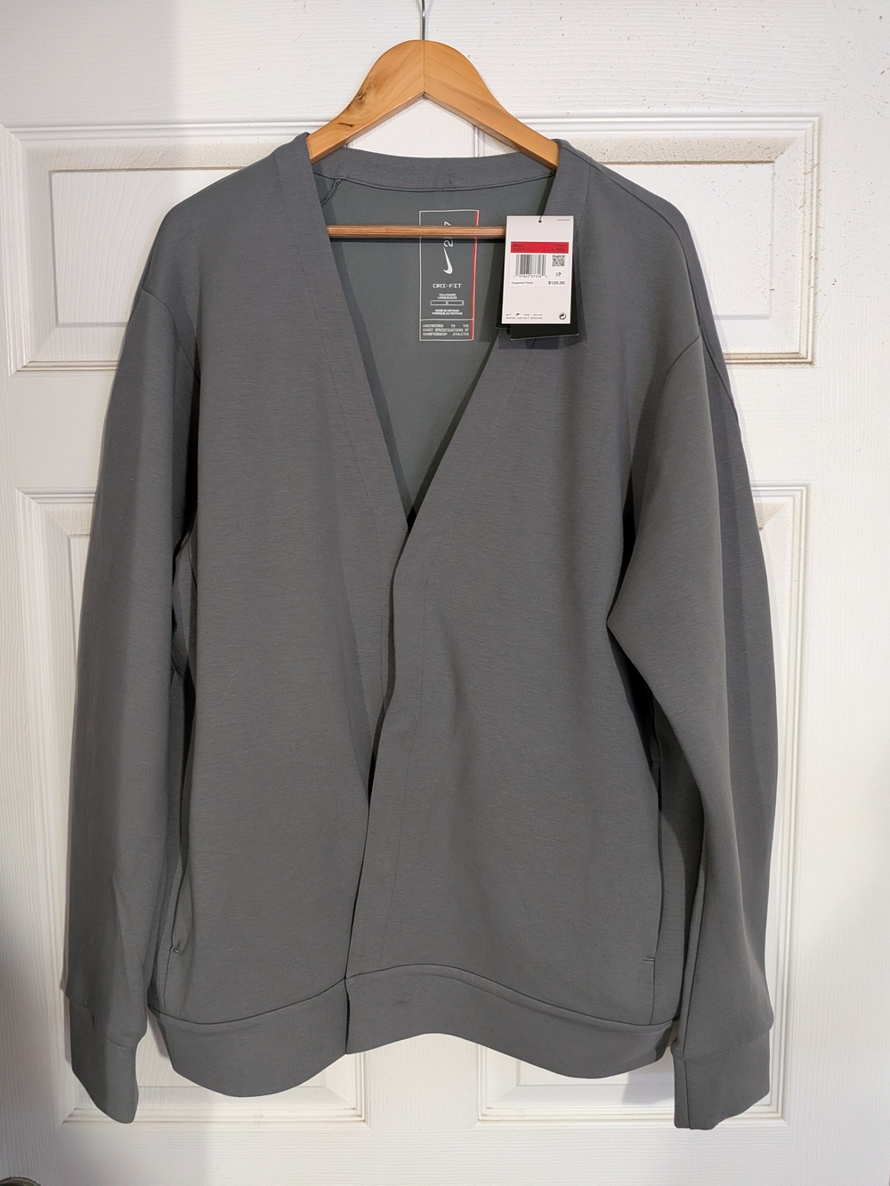 Men's V-Neck Snap-front Cardigan Sweater Jacket - Gray